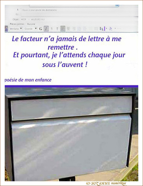 Sous l'auvent, je l'attends ...