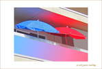 Soleil sur terrasse en Rose et Bleu