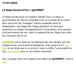 Le blog du jour en parle